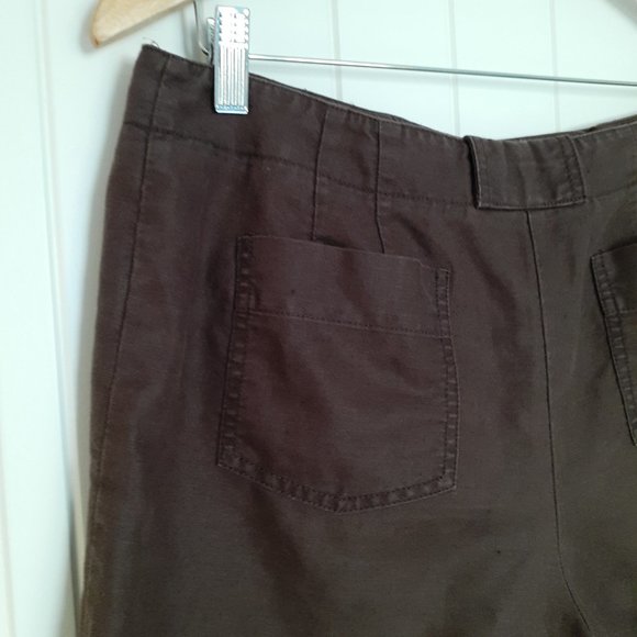 Ann Taylor Linen/Cotton Blend Cuff Shorts with Flap Pockets Brown Size 10 - Picture 7 of 11